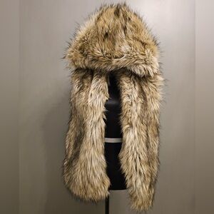 New Artizia Sunday Best Ovid Fur Fluffy Oversized Hoddie Coat Vest Jacket XS
